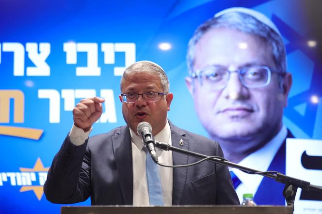 Itamar Ben-Gvir, Israel's national security minister and leader of the Otzma Yehudit party, at a press conference in Jerusalem, October 18, 2026. - ABIR SULTAN/EPA/MAXPPP
