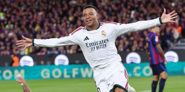 Espagne : avec son doublé, Kylian Mbappé fait plier le Barça et offre le Clasico au Real