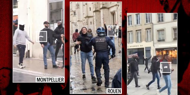 Mobilisation du 24 octobre : de Nice à Rouen, des groupuscules d’extrême droite violents ont déferlé dans les rues