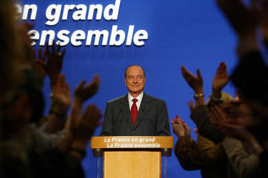 Il est réélu président de la République le 5 mai 2002 après une campagne menée sur la sécurité. Il est confronté, au second tour, à Jean-Marie Le Pen et obtient 82,21 % des voix.